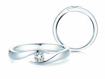 Anello di Fidanzamento Twist in argento 925/- con diamante 0,15ct G/SI