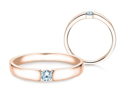 Anello di Fidanzamento Infinity Petite in 14K oro rosa con diamante 0,13ct G/SI