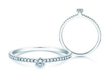 Anello di Fidanzamento Classic Pavé in 14K oro bianco con diamanti 0,30ct G/SI