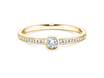 Anello di Fidanzamento Eternal Pavé in 14K oro giallo con diamanti 0,46ct G/SI