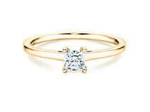 Anello di Fidanzamento Princess in 14K oro giallo con diamante 0,15ct G/SI