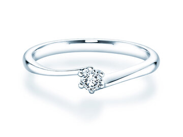 Anello di Fidanzamento Devotion in 14K oro bianco con diamante 0,10ct