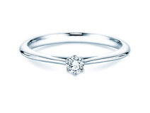 Anello di Fidanzamento Heaven 6 in 14K oro bianco con diamante 0,10ct G/SI