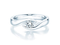 Anello di Fidanzamento Twist in 18K oro bianco con diamante 0,30ct G/SI
