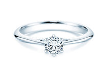 Anello di Fidanzamento Heaven 6 in 18K oro bianco con diamante 0,40ct G/SI