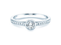 Anello di Fidanzamento Eternal Pavé in 14K oro bianco con diamanti 0,46ct G/SI