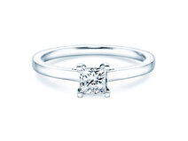 Anello di Fidanzamento Princess in 14K oro bianco con diamante 0,50ct G/SI