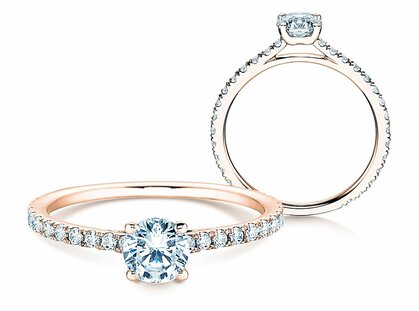 Anello di Fidanzamento Pure Diamond in 18K oro rosa con diamanti 0,82ct