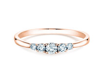 Anello di Fidanzamento 5 Diamonds in 18K oro rosa con diamanti 0,15ct G/SI