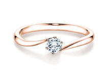 Anello di Fidanzamento Devotion in 18K oro rosa con diamante 0,10ct