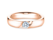 Anello di Fidanzamento Italic in 14K oro rosa con diamante 0,03ct