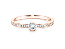 Anello di Fidanzamento Eternal Pavé in 14K oro rosa con diamanti 0,46ct G/SI