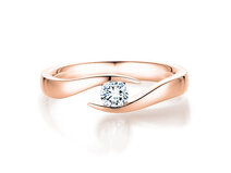 Anello di Fidanzamento Twist in 14K oro rosa con diamante 0,07ct G/SI