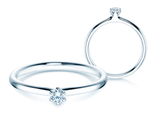 Anello di Fidanzamento Classic 6 in argento 925/- con diamante 0,07ct H/SI