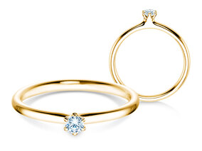 Anello di Fidanzamento Classic 6 in 14K oro giallo con diamante 0,07ct G/SI