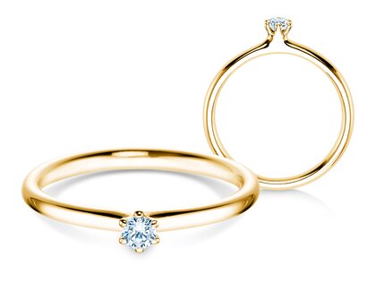 Anello di Fidanzamento Classic 6 in 14K oro giallo con diamante 0,07ct H/SI