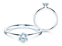 Anello di Fidanzamento Classic 6 in 14K oro bianco con diamante 0,30ct G/SI