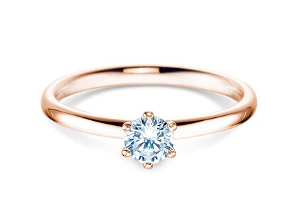 Anello di Fidanzamento Classic 6 in 18K oro rosa con diamante 0,30ct H/SI