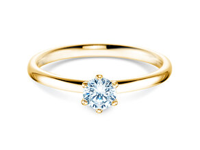 Anello di Fidanzamento Classic 6 in 14K oro giallo con diamante 0,30ct H/SI