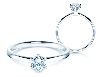 Anello di Fidanzamento Classic 6 in 14K oro bianco con diamante 0,40ct G/SI