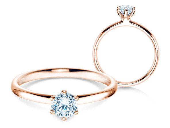 Anello di Fidanzamento Classic 6 in 18K oro rosa con diamante 0,40ct H/SI