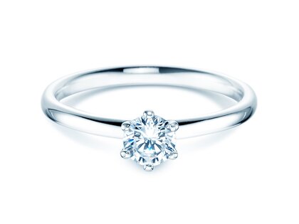 Anello di Fidanzamento Classic 6 in 14K oro bianco con diamante 0,40ct G/SI