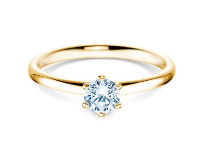 Anello di Fidanzamento Classic 6 in 14K oro giallo con diamante 0,40ct H/SI