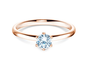 Anello di Fidanzamento Classic 6 in 18K oro rosa con diamante 0,40ct H/SI