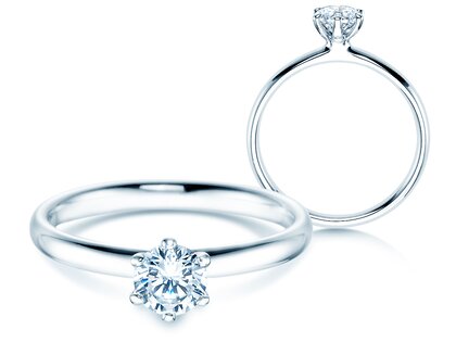 Anello di Fidanzamento Classic 6 in 18K oro bianco con diamante 0,50ct D/IF