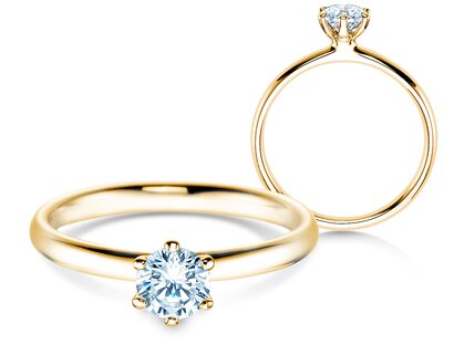 Anello di Fidanzamento Classic 6 in 9K oro giallo con diamante 0,50ct H/SI