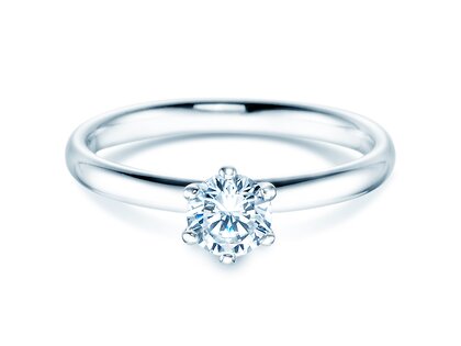 Anello di Fidanzamento Classic 6 in 18K oro bianco con diamante 0,50ct D/IF