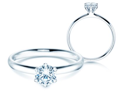 Anello di Fidanzamento Classic 6 in 9K oro bianco con diamante 0,60ct G/SI