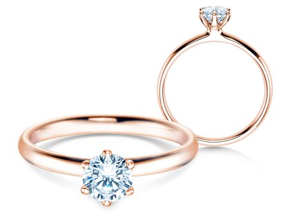 Anello di Fidanzamento Classic 6 in 18K oro rosa con diamante 0,60ct H/SI