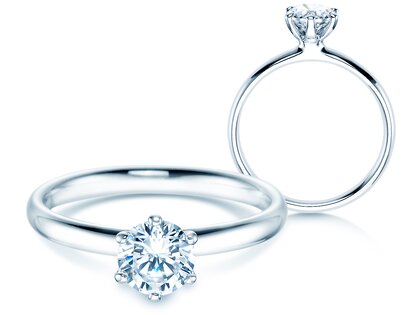 Anello di Fidanzamento Classic 6 in 14K oro bianco con diamante 0,75ct H/SI