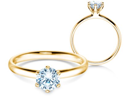 Anello di Fidanzamento Classic 6 in 9K oro giallo con diamante 0,75ct G/SI