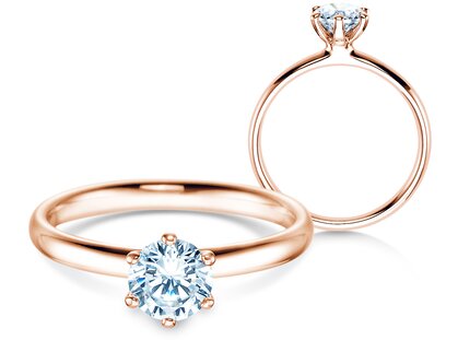 Anello di Fidanzamento Classic 6 in 9K oro rosa con diamante 0,75ct G/SI