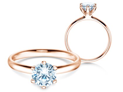 Anello di Fidanzamento Classic 6 in 18K oro rosa con diamante 1,00ct G/VS