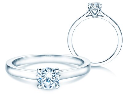 Anello di Fidanzamento Romance in 18K oro bianco con diamante 0,60ct H/SI