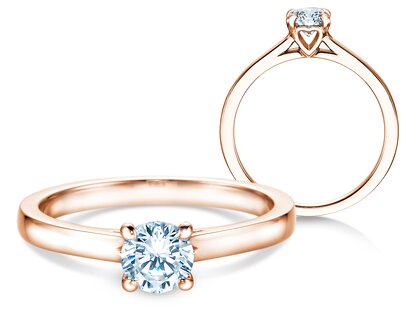 Anello di Fidanzamento Romance in 18K oro rosa con diamante 0,60ct G/SI