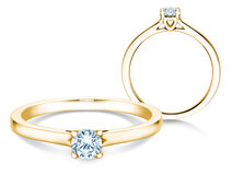 Anello di Fidanzamento Romance in 14K oro giallo con diamante 0,25ct G/SI
