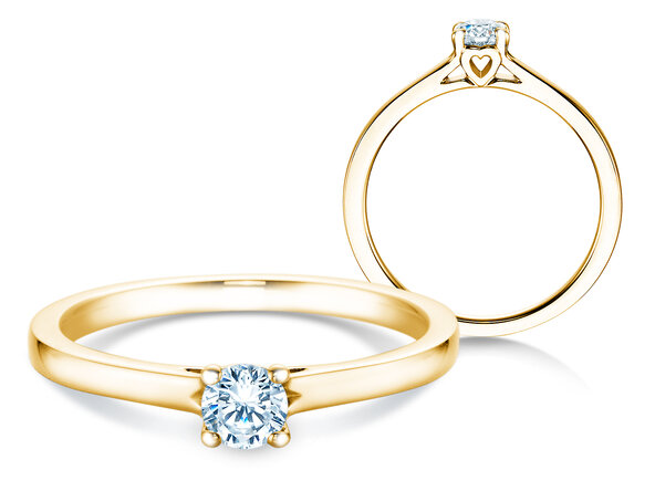 Anello di Fidanzamento Romance in 9K oro giallo con diamante 0,25ct G/SI