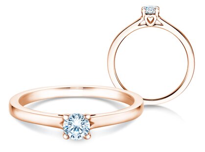 Anello di Fidanzamento Romance in 9K oro rosa con diamante 0,25ct H/SI