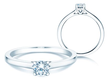 Anello di Fidanzamento Romance in 14K oro bianco con diamante 0,30ct G/SI
