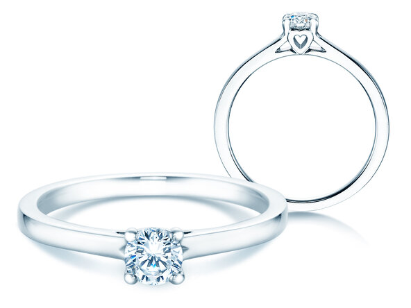 Anello di Fidanzamento Romance in 14K oro bianco con diamante 0,30ct G/SI