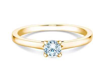 Anello di Fidanzamento Romance in 14K oro giallo con diamante 0,30ct H/SI