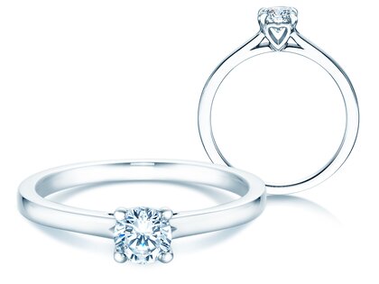 Anello di Fidanzamento Romance in 14K oro bianco con diamante 0,40ct H/SI