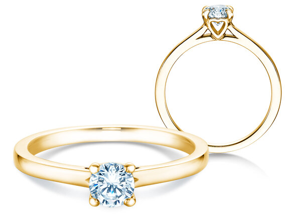 Anello di Fidanzamento Romance in 14K oro giallo con diamante 0,40ct H/SI