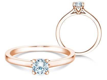 Anello di Fidanzamento Romance in 14K oro rosa con diamante 0,40ct G/SI