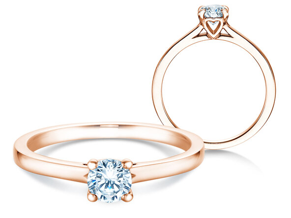 Anello di Fidanzamento Romance in 14K oro rosa con diamante 0,40ct G/SI