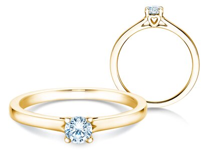 Anello di Fidanzamento Romance in 18K oro giallo con diamante 0,25ct G/SI